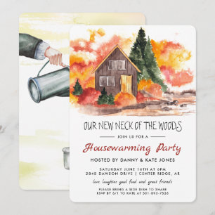 Unser neuer Nacken des Woods Housewarming-Party Einladung