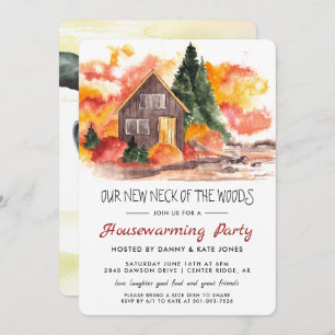 Unser neuer Nacken des Woods Housewarming-Party Einladung