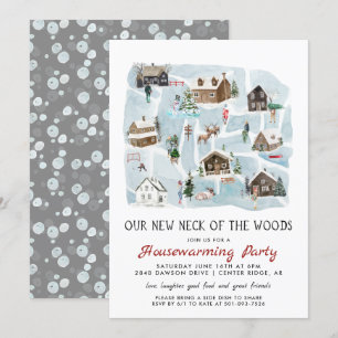 Unser neuer Nacken des Woods Housewarming Party Einladung