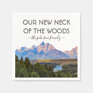 Unser neuer Nacken des Woods Housewarming-Party Serviette