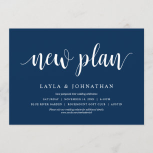 Unser neuer Plan Hochzeit Datum ändern Einladung