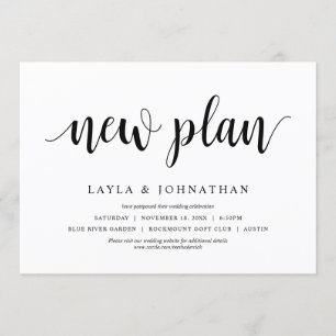 Unser neuer Plan Hochzeit Datum ändern Einladung