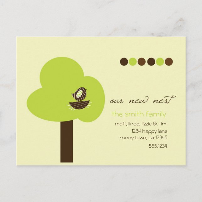 Unser neues Nest Ankündigungspostkarte (Vorderseite)
