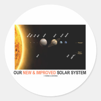 Unser neues und verbessertes Sonnensystem (galakti Runder Aufkleber