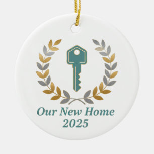Unser neues Zuhause 2025-Kamindekor - Persönlich Keramik Ornament