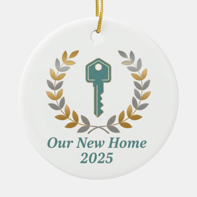 Unser neues Zuhause 2025-Kamindekor - Persönlich Keramik Ornament (Vorne)