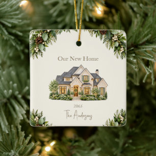Unser neues Zuhause Custom House Foto Familienweih Keramikornament
