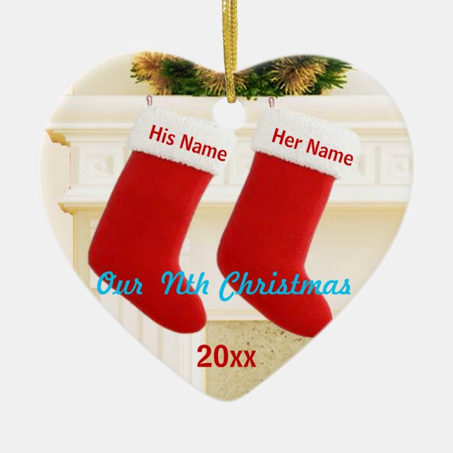 Unser Nth Weihnachten Keramik Ornament (Vorne)