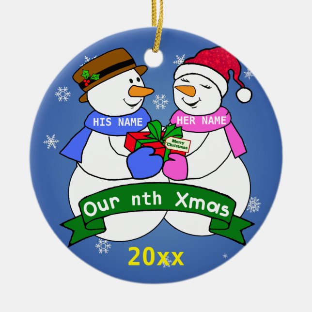 Unser Nth Weihnachten Keramik Ornament (Vorne)