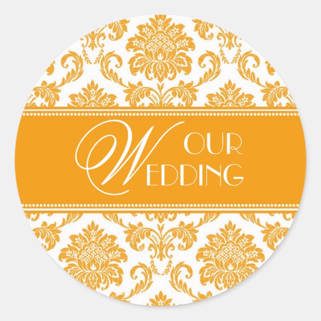 Unser Orange Damask Sticker (Vorderseite)