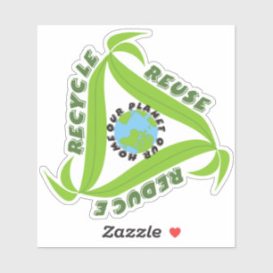 "Unser Planet, unsere Zuhause" Recycelte, wiederve Aufkleber