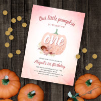 Unser Pumpkin 1. Geburtstag Rose Gold Glitzer