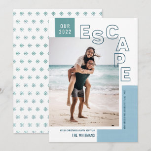 Unser Reise Escape   Moderne Strand Foto Weihnacht Feiertagskarte