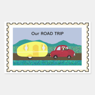 Unser Roadtrip-Fälschungsstempel Rechteckiger Aufkleber