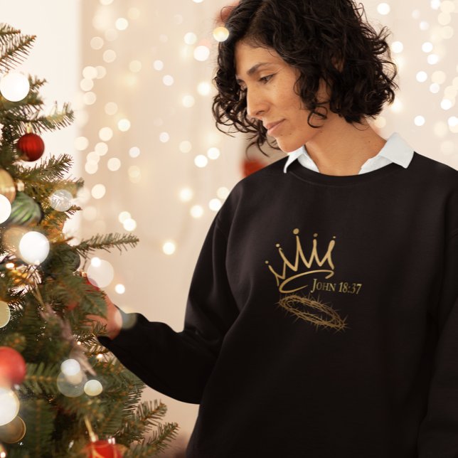 UNSER SAVIOR KING Christlich Women's Black Christm Sweatshirt (Von Creator hochgeladen)