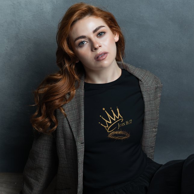 UNSER SAVIOR KING Christlich Women's Black Christm T-Shirt (Von Creator hochgeladen)