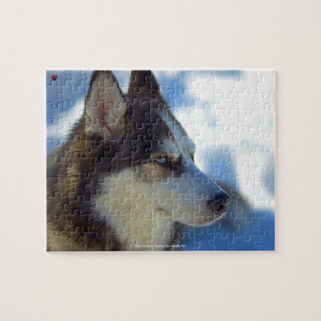 Unser sibirischer Huskey, unser Puzzle für Haustie (Horizontal)
