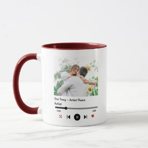Unser Song Custom 2 Fotos Tasse - Romantisches Mus