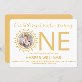 Unser Sonnenschein-Foto-Ray zum ersten Geburtstag Einladung