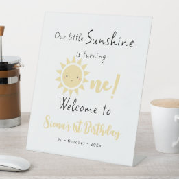 Unser Sonnenschein wird eins Süße Geburtstagsbegrü Sockelschild