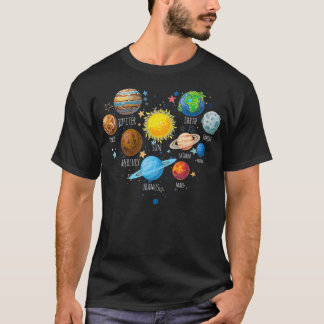Unser Sonnensystem Planet Science Bildung Space ki T-Shirt