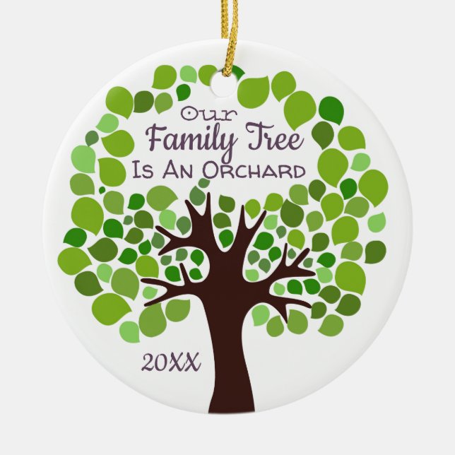 Unser Stammbaum ist eine Obstgarten-Adoption/eine Keramik Ornament (Vorne)