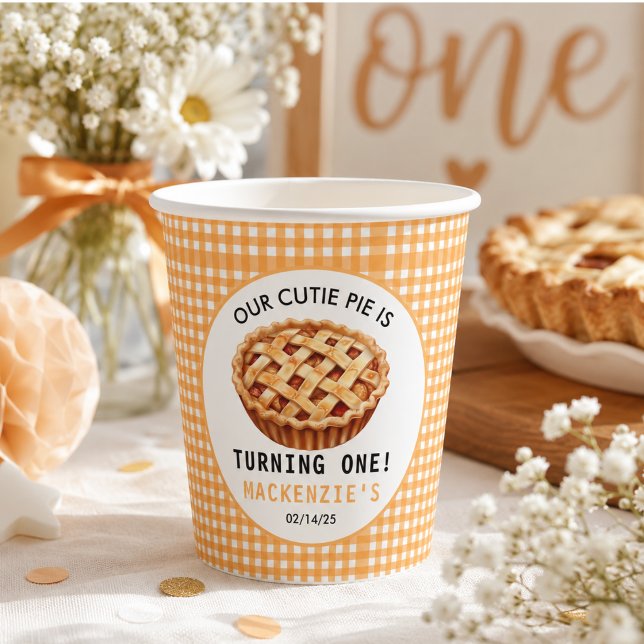 Unser Süsse Pie's 1. Geburtstag Pappbecher (Our Cutie Pie's 1st Birthday Paper Cups)