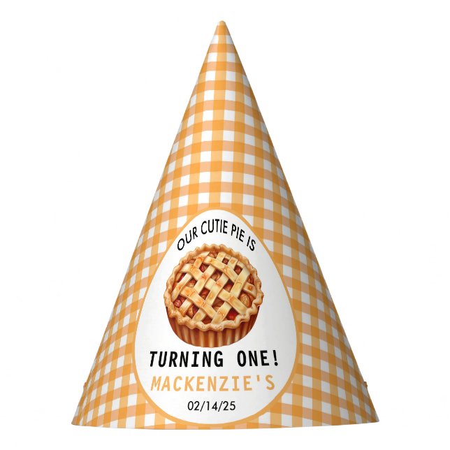 Unser Süsse Pie's 1. Geburtstag Partyhütchen (Vorderseite)