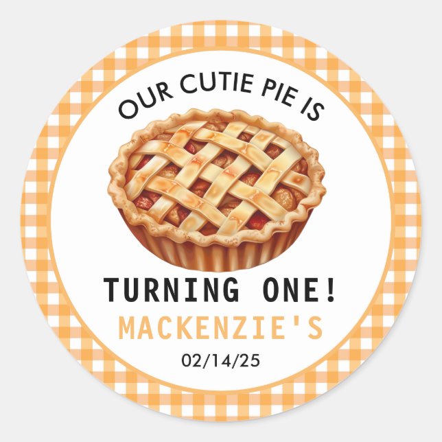 Unser Süsse Pie's 1. Geburtstag Runder Aufkleber (Vorderseite)
