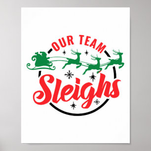 Unser Team Sleighs Weihnachtsfamilie Pajama Xmas H Poster