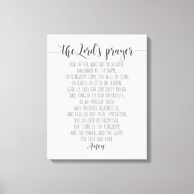 Unser Vater, der im Himmel Kunst macht, das Gebet  Leinwanddruck (Vorderseite)