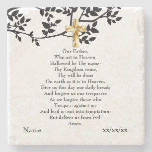 Unser Vater Gebet katholischen Geschenk Personalis Steinuntersetzer