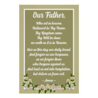 Unser Vater Gebet Matthew 6:9-13 Gold Poster