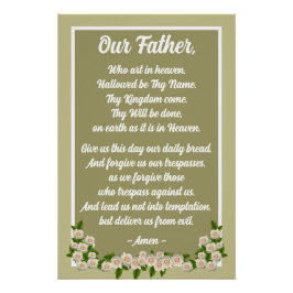 Unser Vater Gebet Matthew 6:9-13 Gold Poster