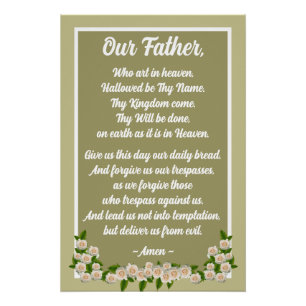 Unser Vater Gebet Matthew 6:9-13 Gold Poster
