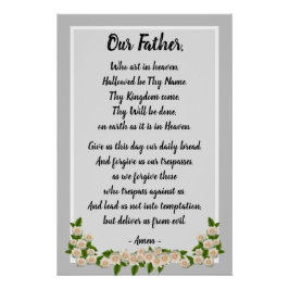 Unser Vater Gebet Matthew 6:9-13 Poster