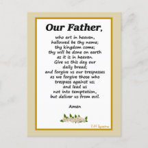 Unser Vater Gebet Matthew 6:9-13 Postkarte