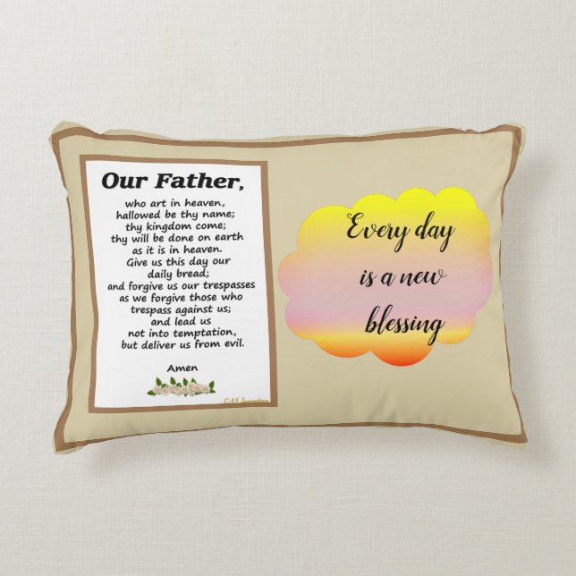 Unser Vater Gebet Matthew 6:9-13 Zwei Wege Kissen (Vorderseite)