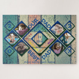 Unser Vater ist die beste Vater-Holzfotografie Puzzle