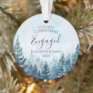 Unser Verlobter Pinienwald zu Weihnachten im Foto Ornament