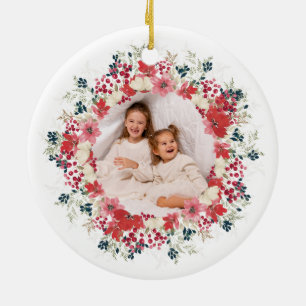 unser Weihnachten in diesem Jahr botanisches Foto Keramik Ornament