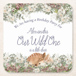 Unser Wilder ist etwas teuer. Hirschwald 1. Rechteckiger Pappuntersetzer