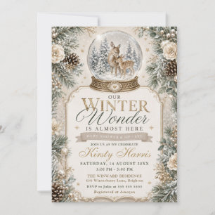 Unser Winterwunder ist fast da - Babyparty Einladung