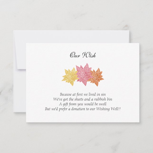 "Unser Wunsch" Hochzeitstag individuelle Einladung (Vorderseite)