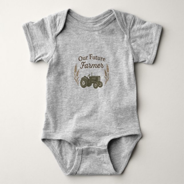 Unser zukünftiger Bauer | Rustikaler Baby Bodysuit Baby Strampler (Vorderseite)