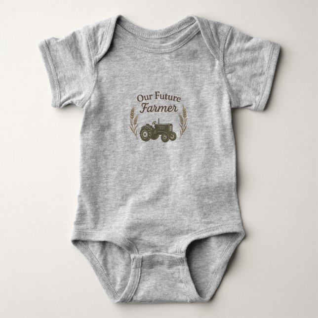 Unser zukünftiger Bauer | Rustikaler Baby Bodysuit Strampler (Vorderseite)