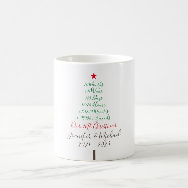 Unser zweijähriges zweijähriges Weihnachtsjubiläum Kaffeetasse (Mittel)