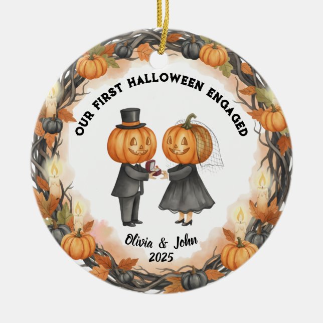 Unsere 1. Halloween 2025 Pumpkin Hochzeit mit Wrea Keramik Ornament (Vorne)