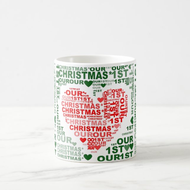 Unsere 1. Weihnachts Red Heart Coffee Tea Tasse. Tasse (Mittel)