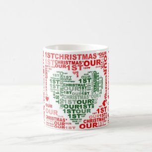 Unsere 1. Weihnachts-Rot-Grün-Herz-Kaffee-Tasse Tasse